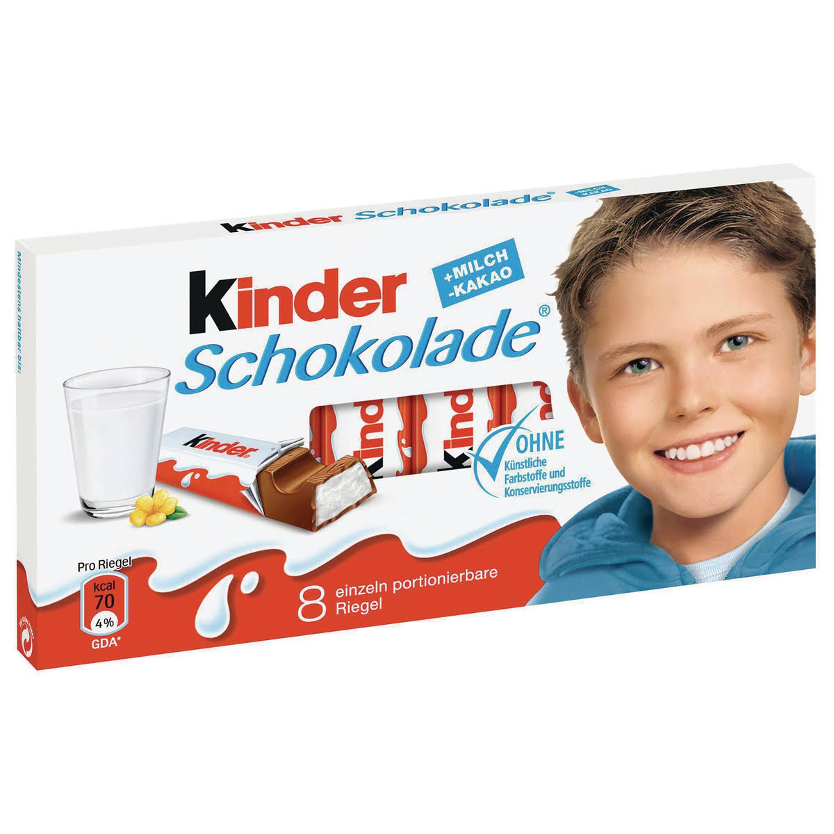 Kinder Chocolate Milk Chocolate Bars - with Milk Filing, 100g
