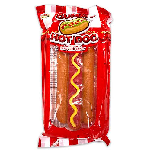 Gummy Hot Dog Artificial Flavored Candy - x6