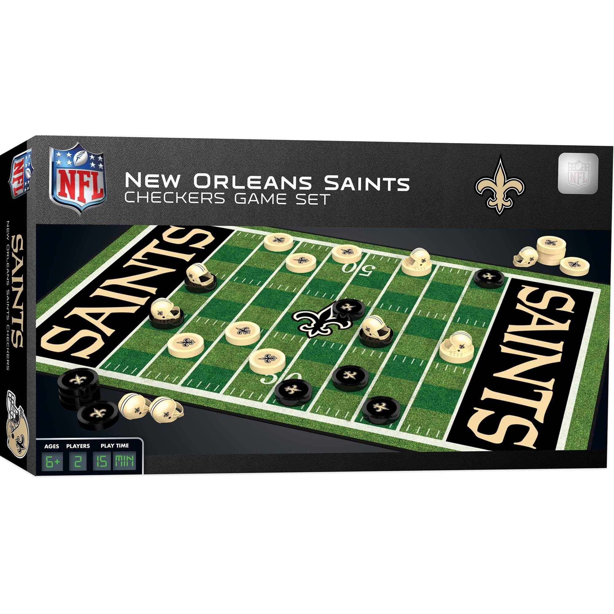 Masterpieces Family Game - NFL New Orleans Saints Checkers - Officially Licensed Board Game For Kids & Adults