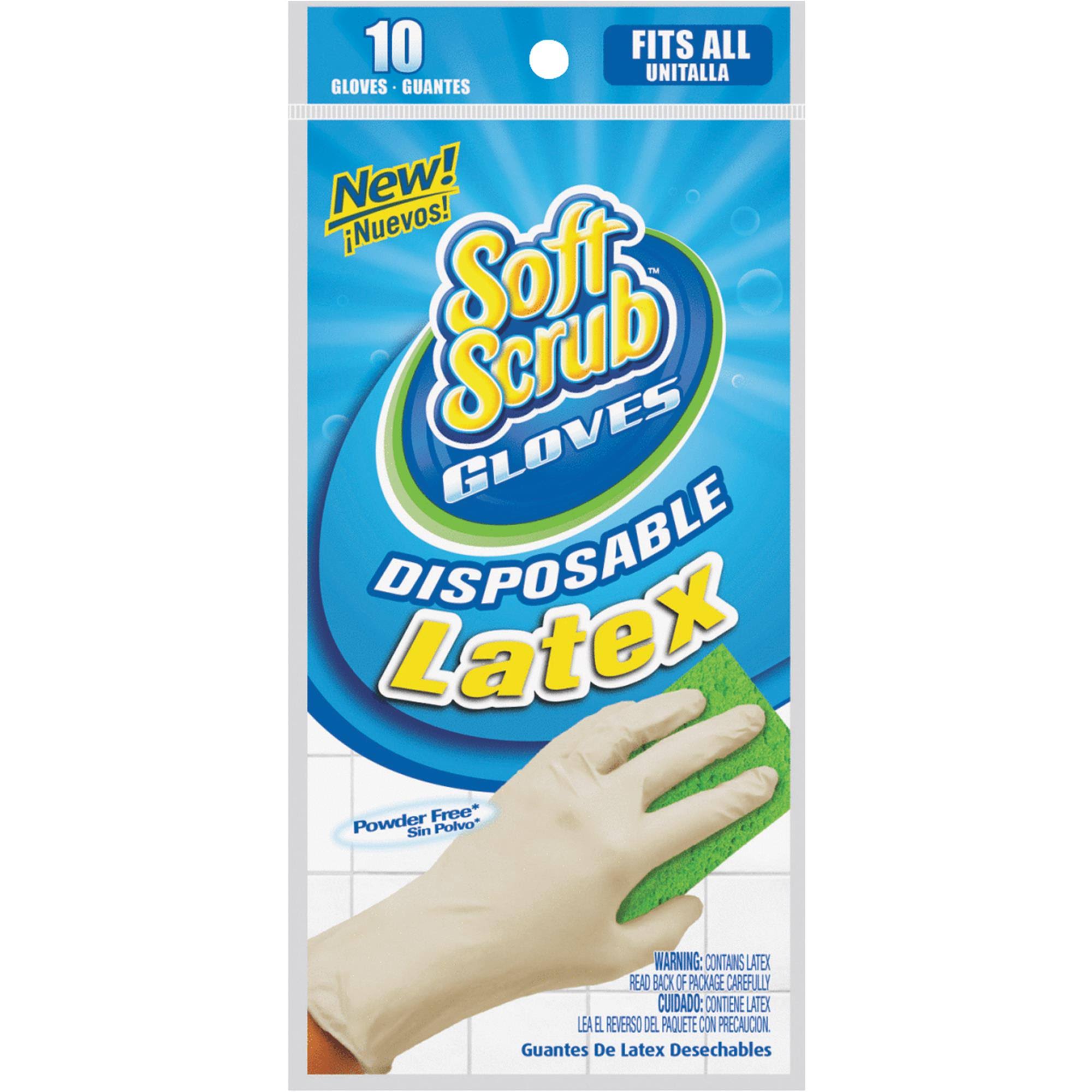 Soft Scrub Disposable Latex Gloves - 10 Pack