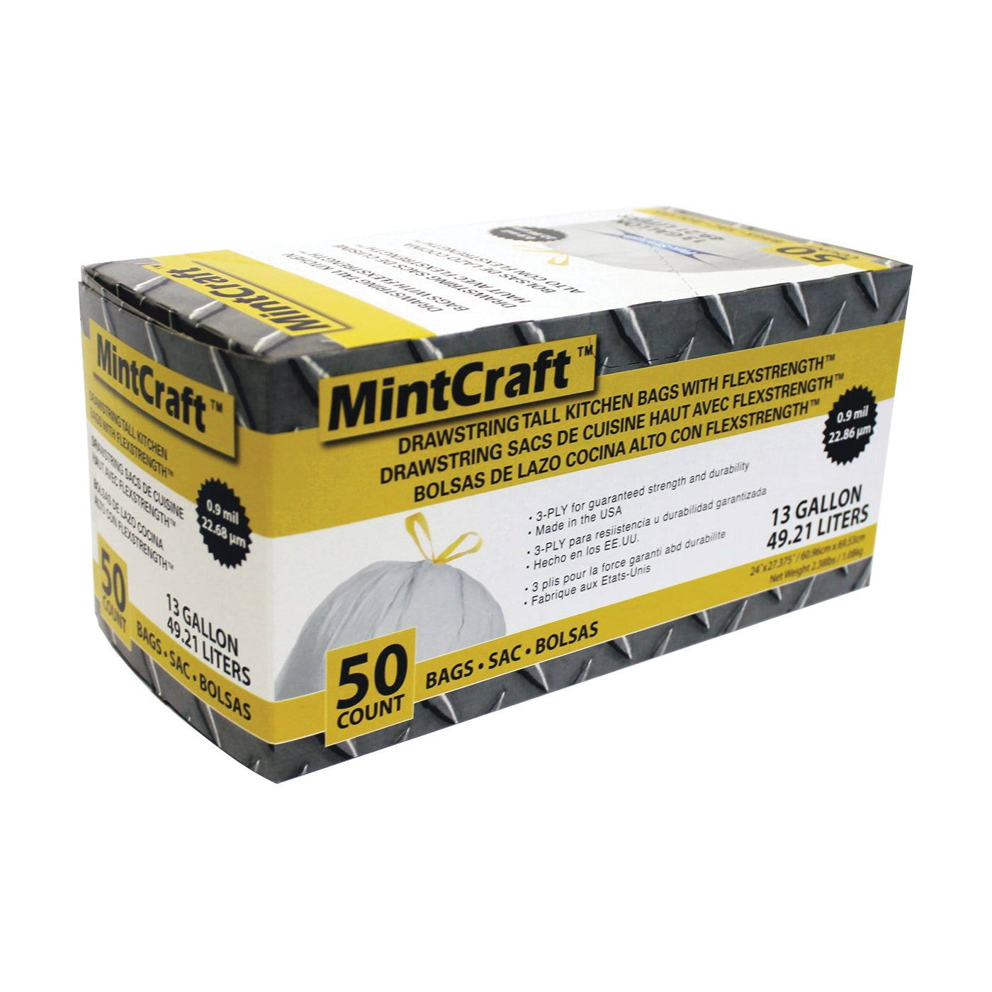 Mintcraft Drawstring Tall Kitchen Bags - 13 Gallon