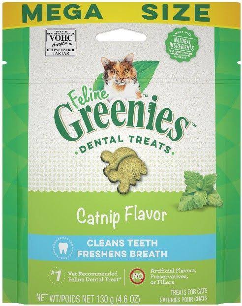 Greenies Feline Catnip Flavor Adult Dental Cat Treats 4.6 OZ