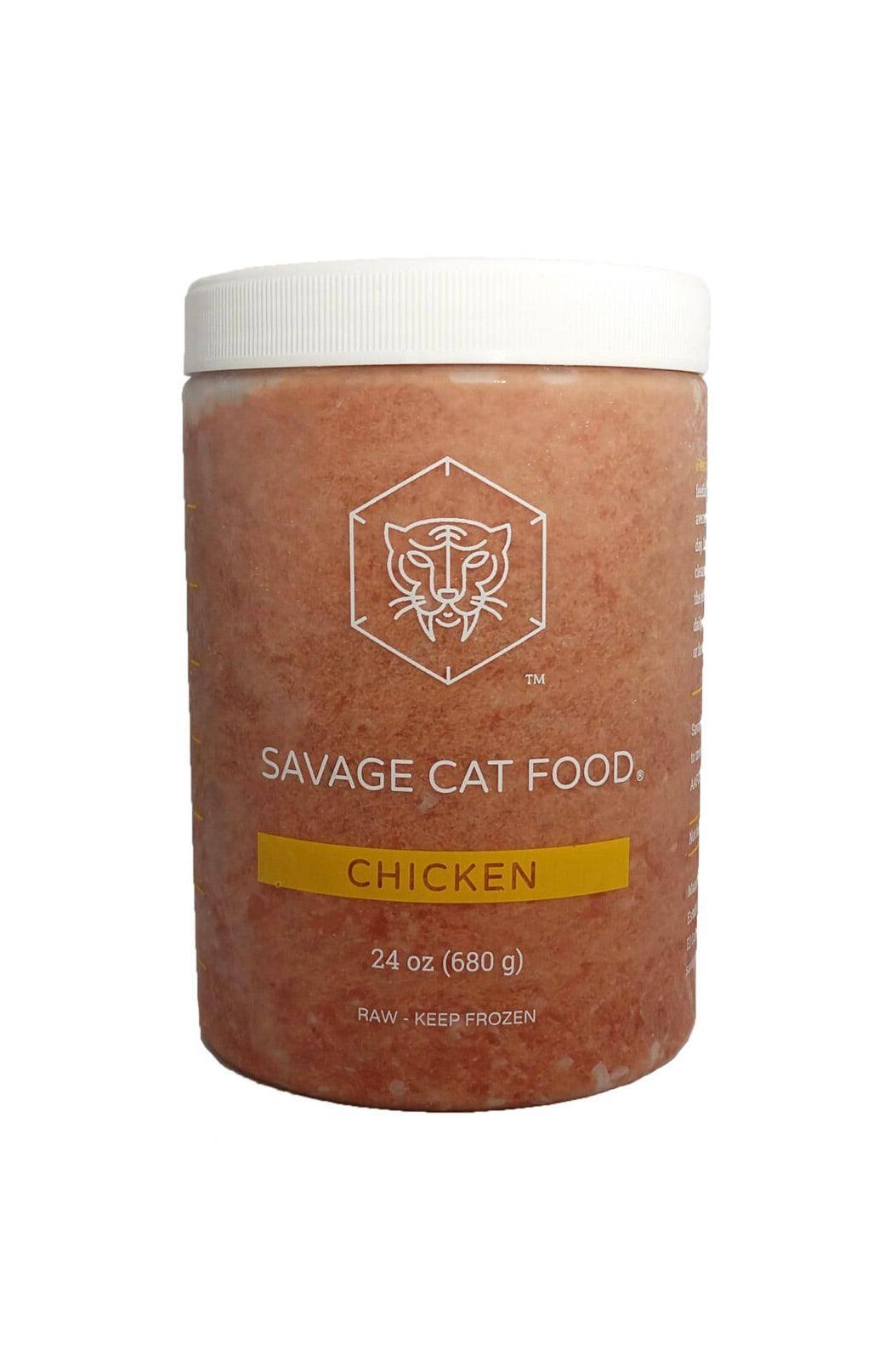 Savage 81894030 24 oz Large Frozen Chicken Cat Food Tub
