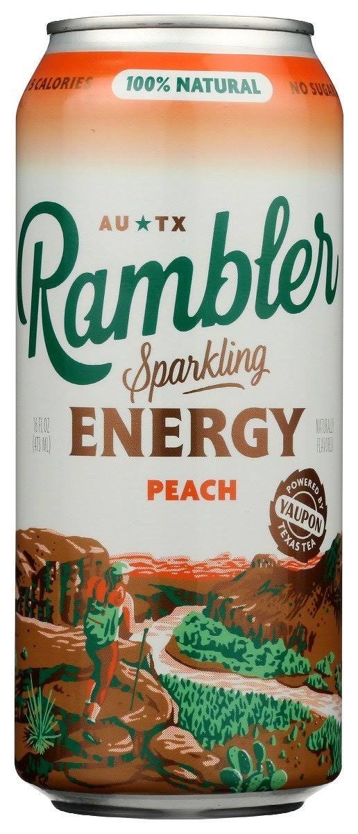Rambler Sparkling Peach Energy Drink 16 oz