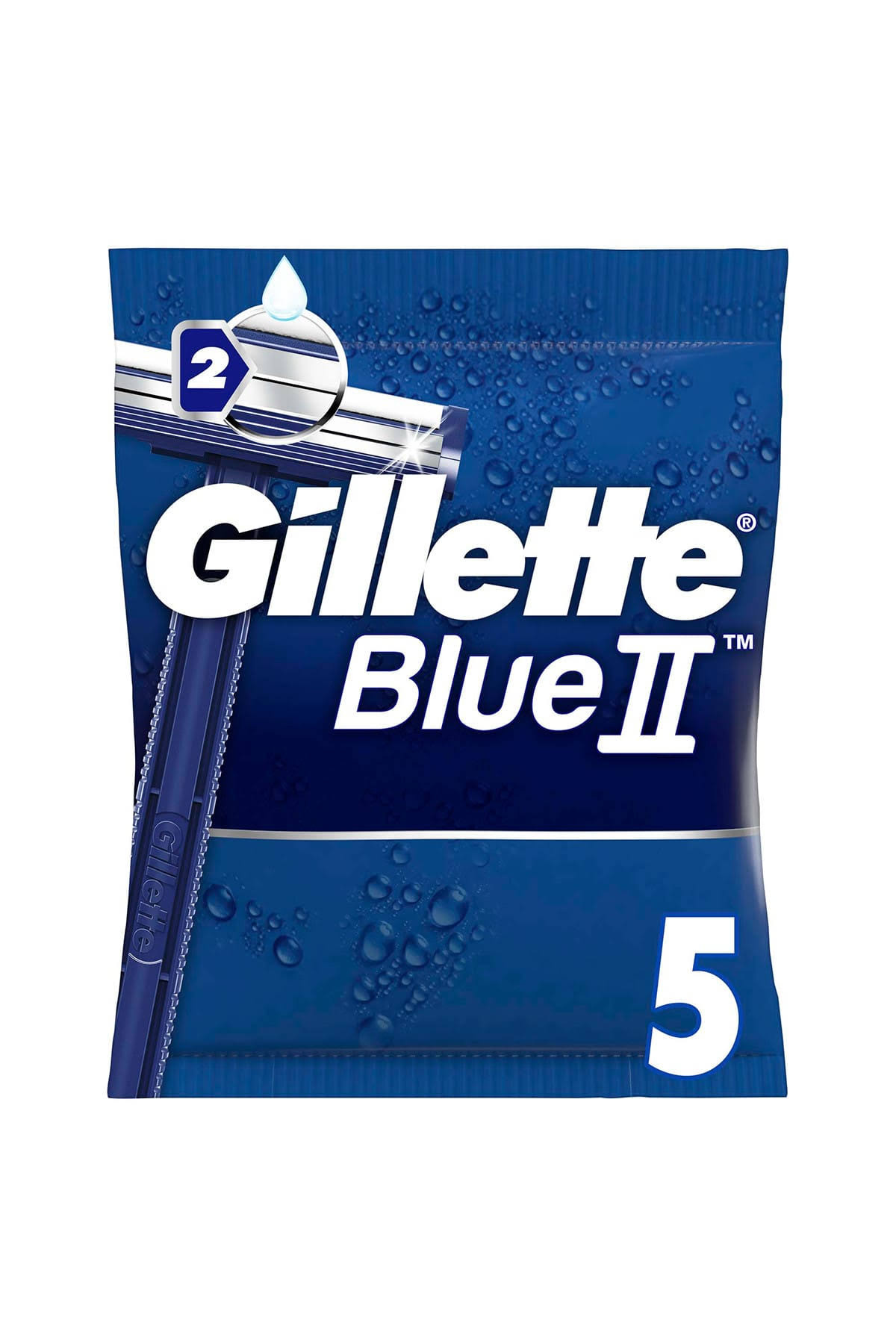 Gillette Blue II Chromium Men’s Disposable Razors - 5 Pack