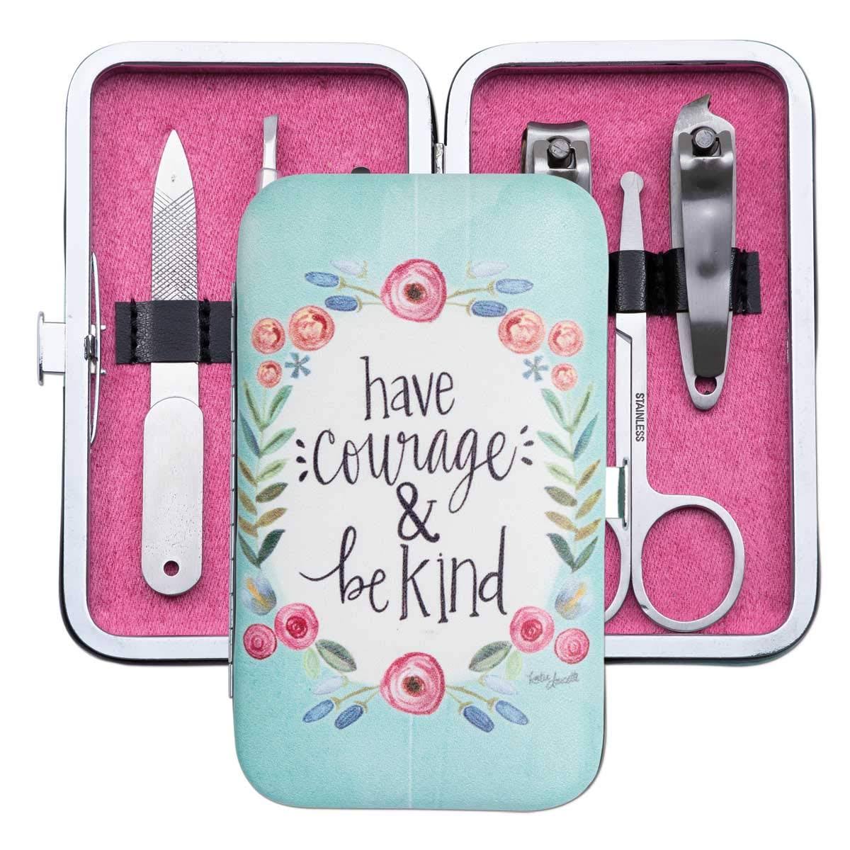 Brownlow Gift 156244 Manicure Set - Floral-Have Courage 6 Tool Set