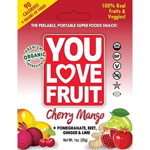 You Love Fruit Premium Cherry Mango 12 Pack Vegan Gmo Free Fruit Sna