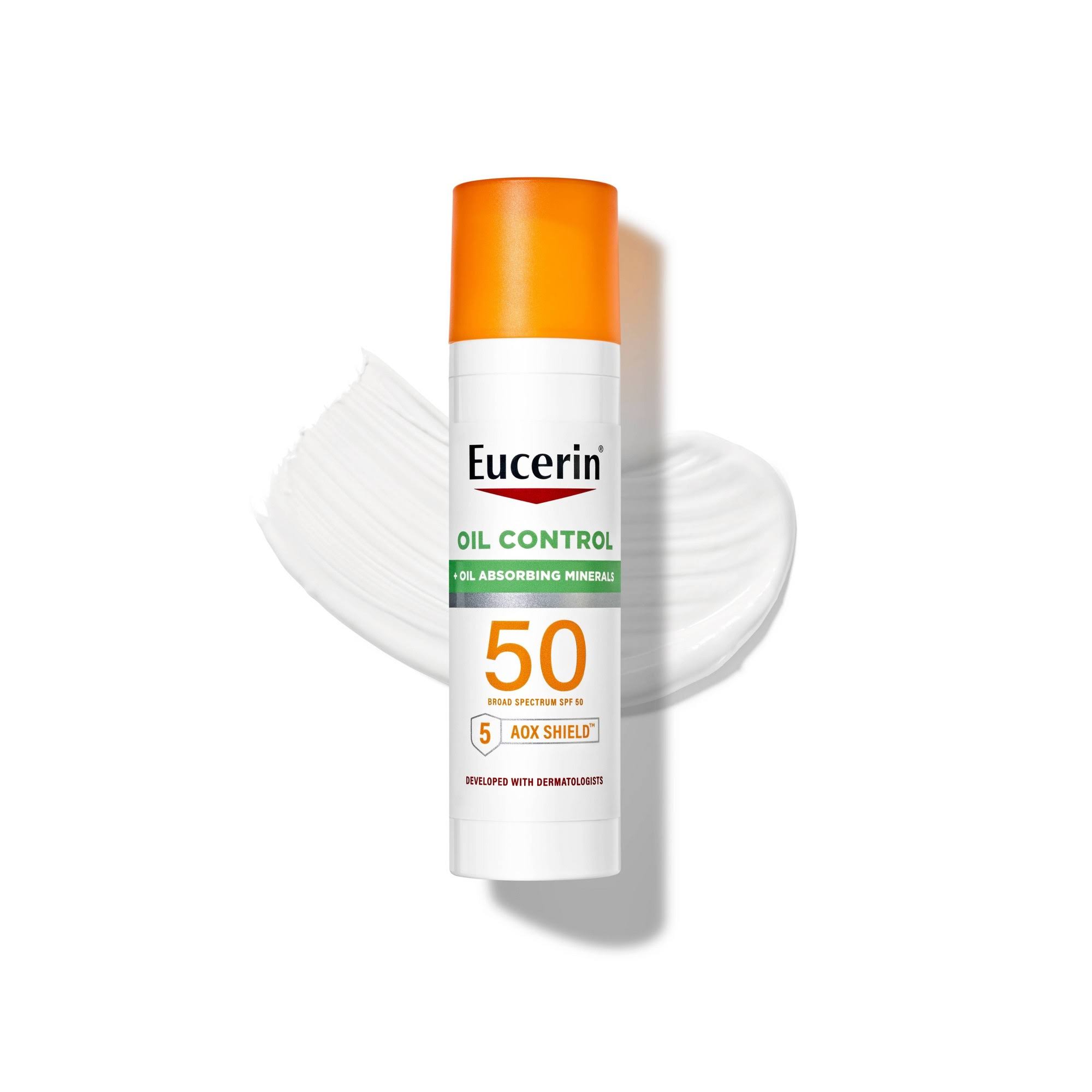 Eucerin Sun Oil Control SPF 50 Face Sunscreen Lotion With Oil Absorbing Minerals, 2.5 Fl Oz Bottle