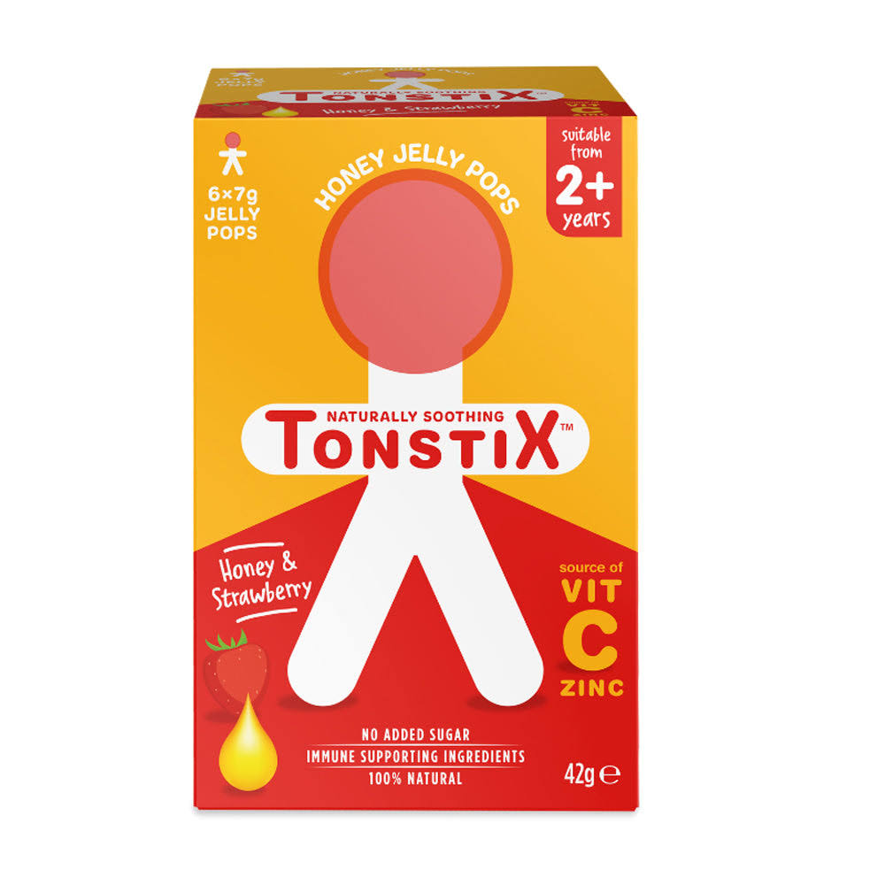 Tonstix Honey Jelly Lollipops x 6 x 8g - For Soothing Sore Throats