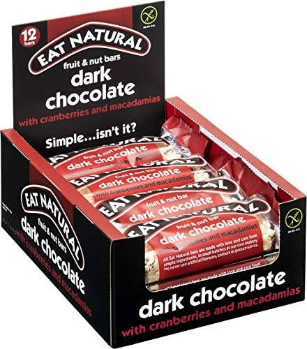 Eat Natural Fruit & Nut Bar - Dark Chocolate, Cranberry & Macadamia, 12x45g