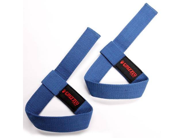 Grizzly Fitness Adjustable Cotton Weight Lifting Straps - Royal Blue