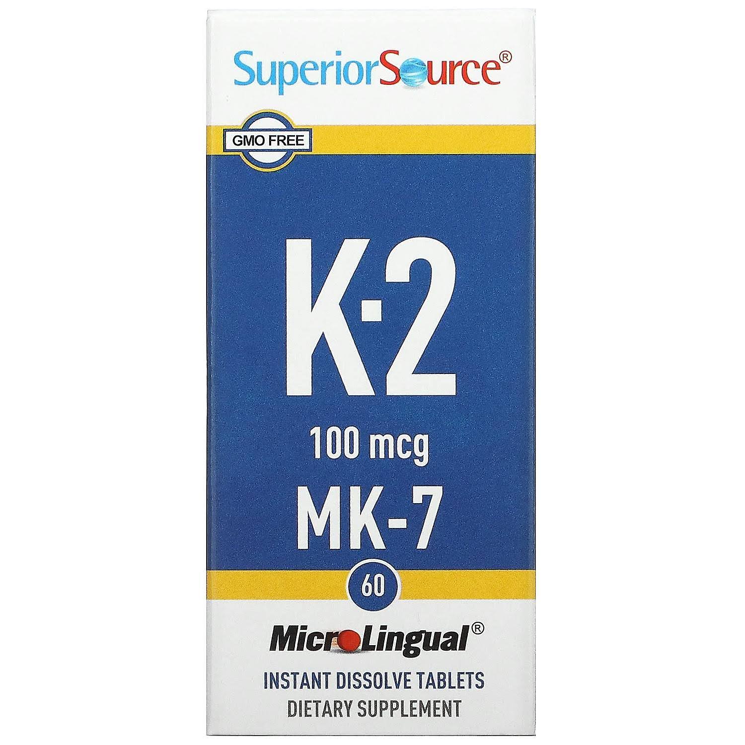 Superior Source Vitamin K2 MK7 Dietary Supplement - 100mcg, 60ct