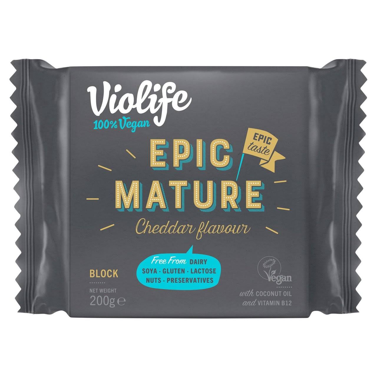 Violife Epic Mature Cheddar Cheese - 200g, Block