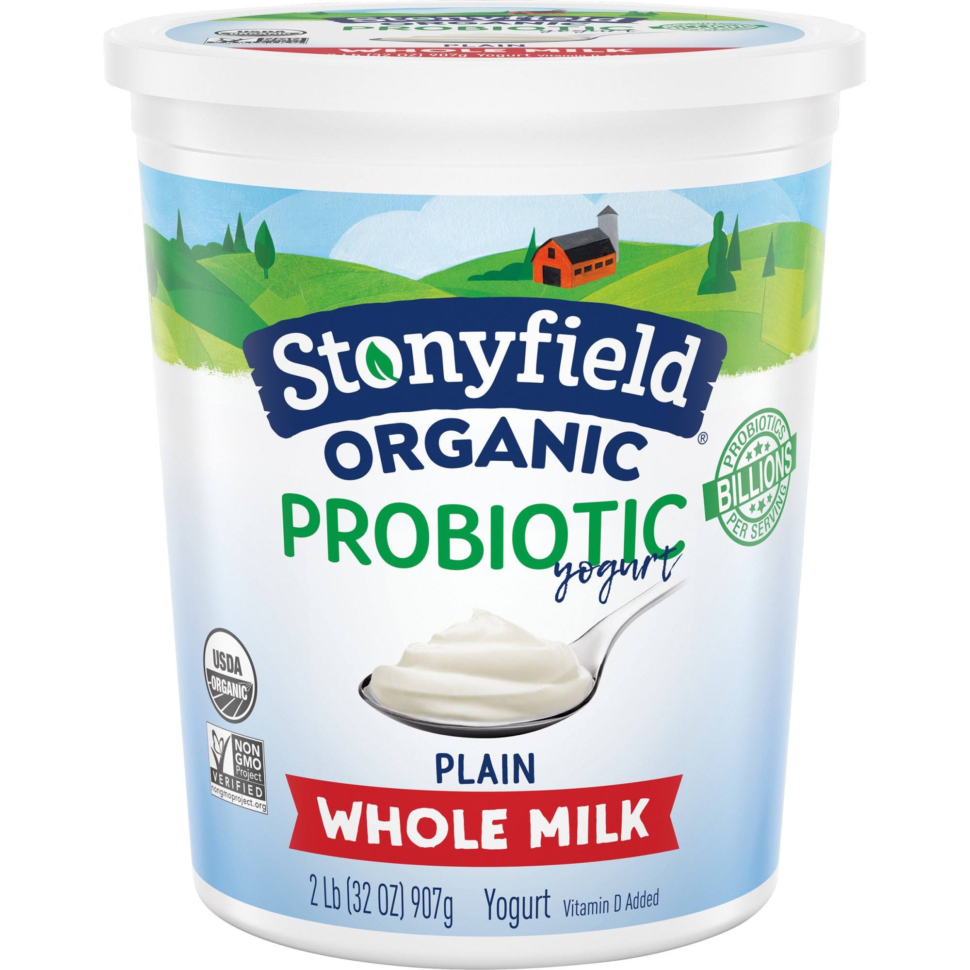 Stonyfield Organic Smooth and Creamy Whole Milk Plain Yogurt - 2lb