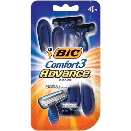 Bic Mens Comfort 3 Advanced Sensitive Skin Shaver - 4pk