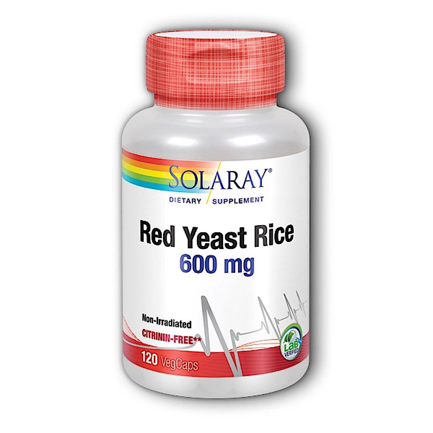 Solaray Red Yeast Rice Supplement - 120 Vegetarian Capsules