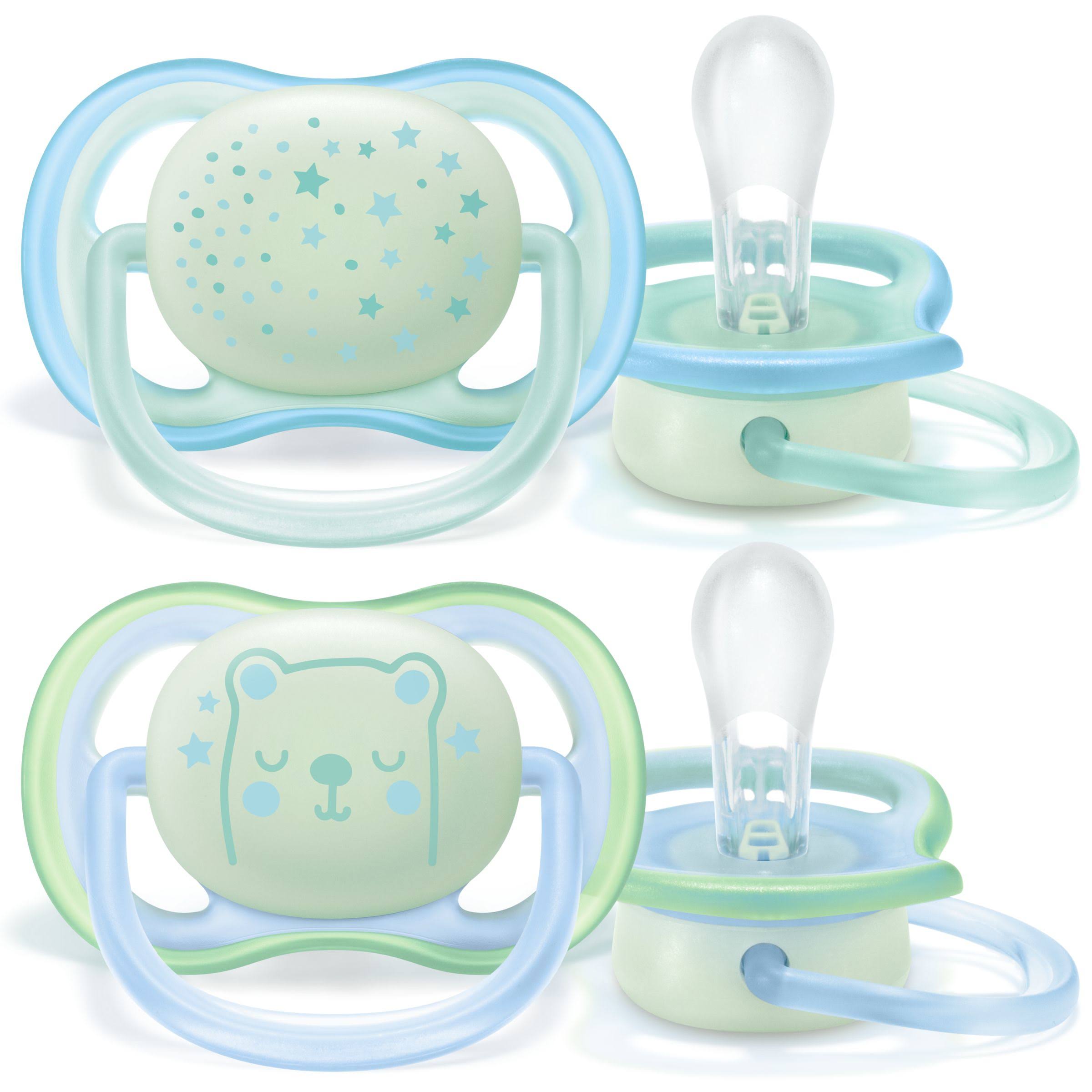Avent Ultra Air Blue Night Soothers 0-6 Months 2 Units