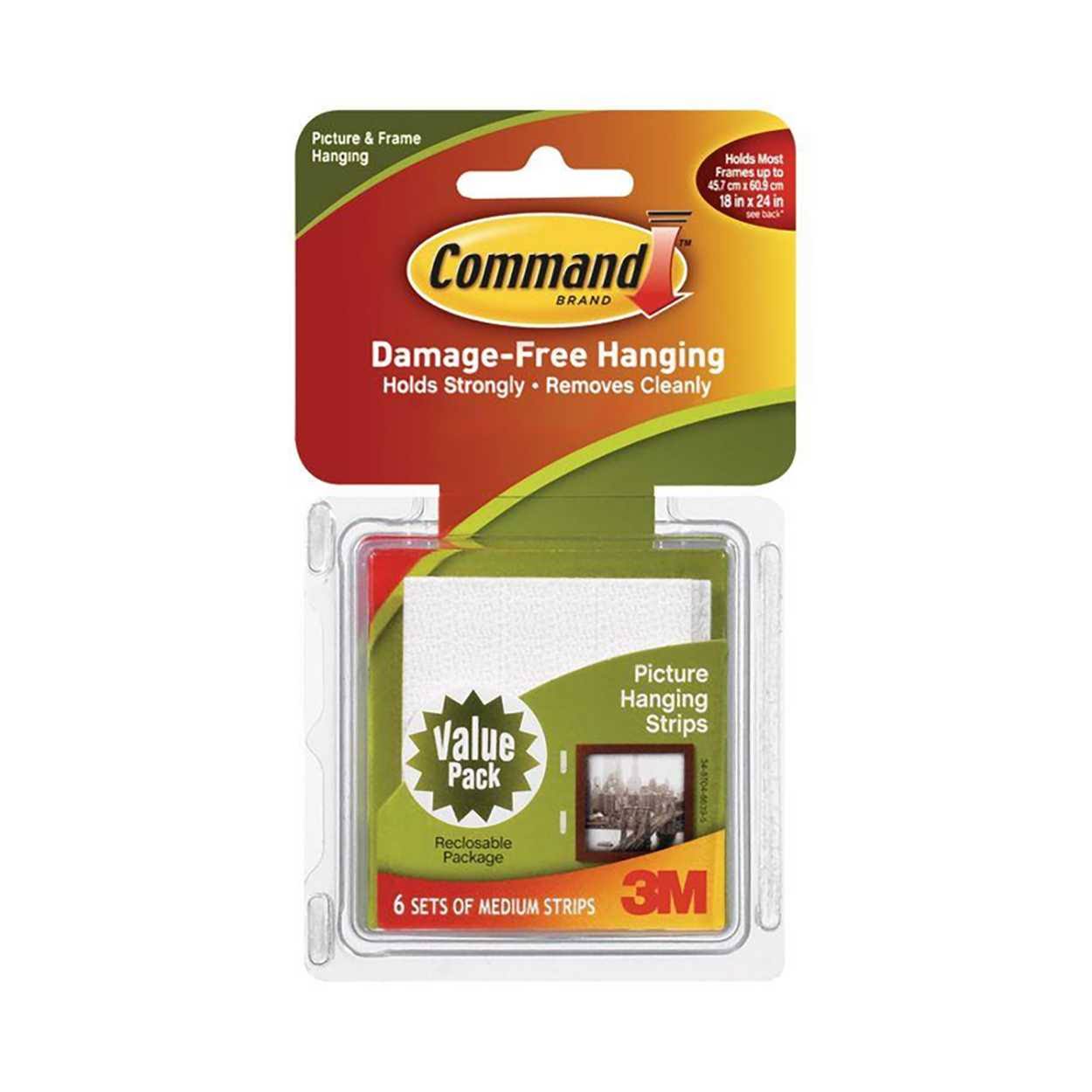 3M Command Brand Medium Picture Hanging Strips - 6ct