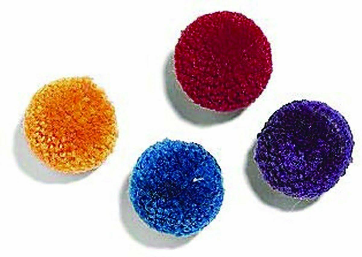 Ethical Pet Products Wool Pom-Pom with Catnip Cat Toy - Assorted Colours, 4 Pack