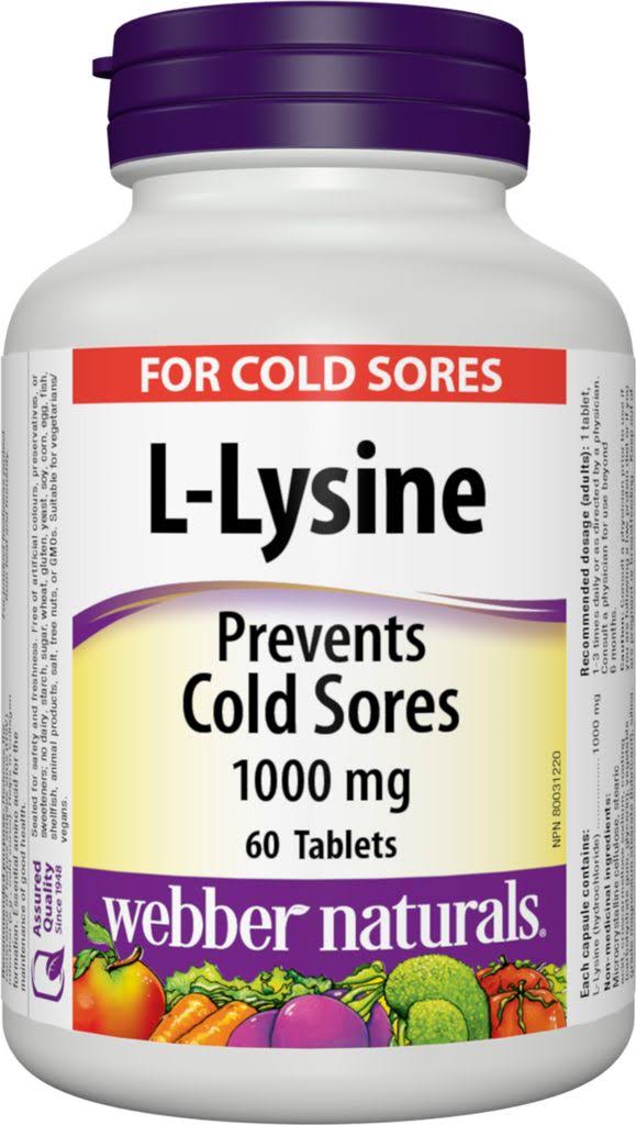 Webber Naturals L-Lysine Supplement - 1000mg, 60ct