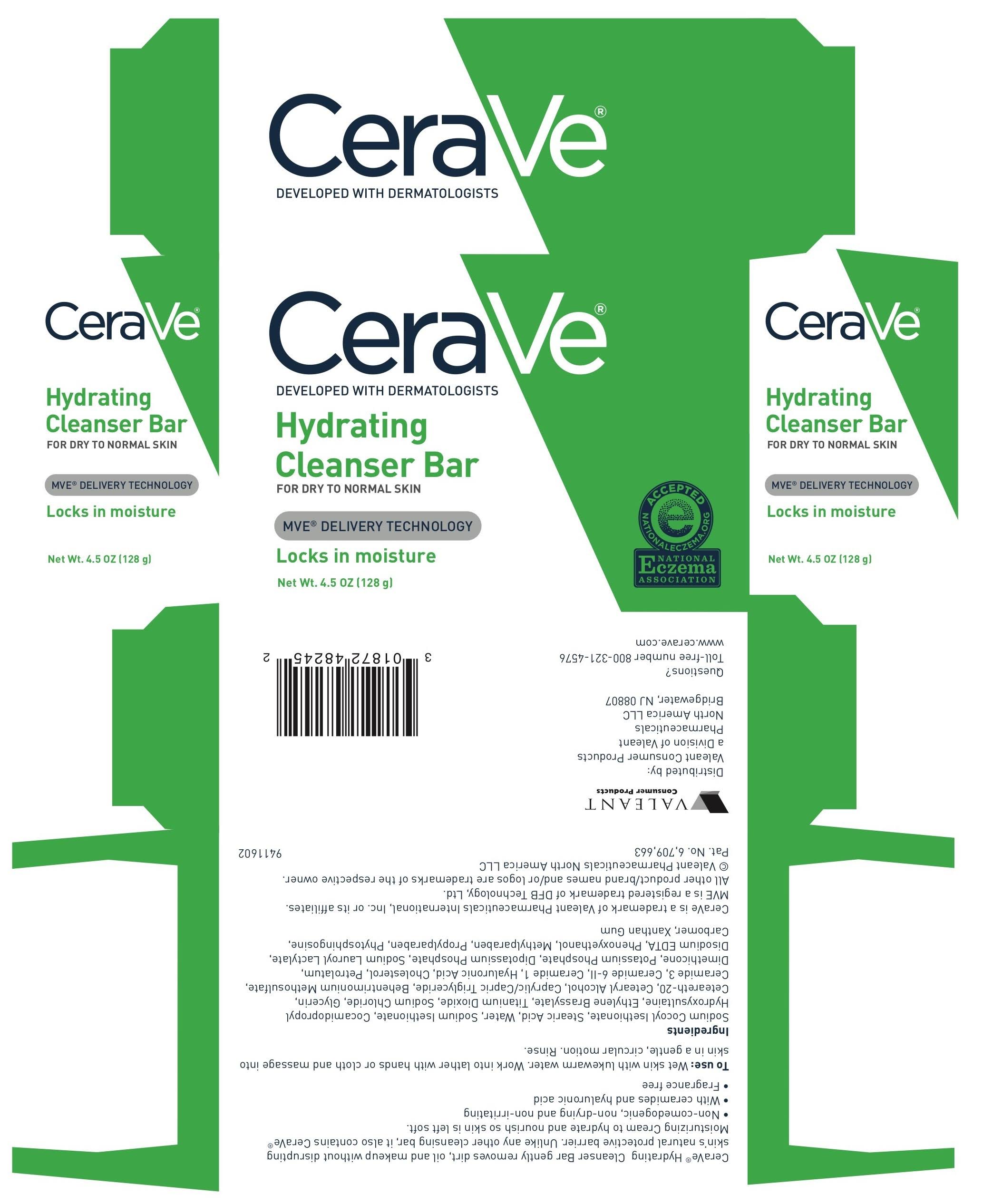 Cerave Hydrating Cleanser Bar - 4.5oz, for Dry to Normal Skin