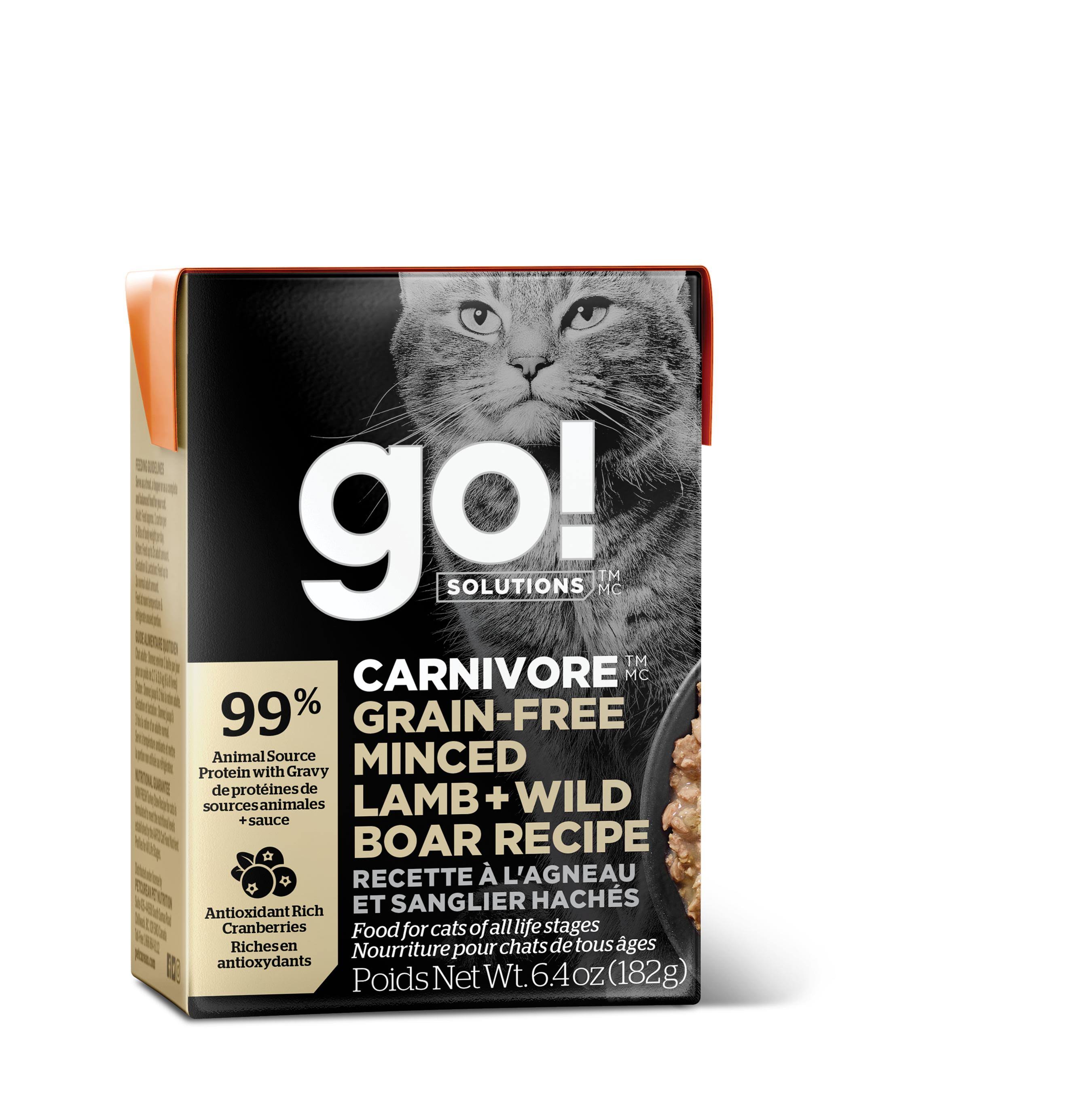 Go! Solutions Carnivore Minced Lamb + Wild Boar Grain-Free Wet Cat Food, 6.4-oz