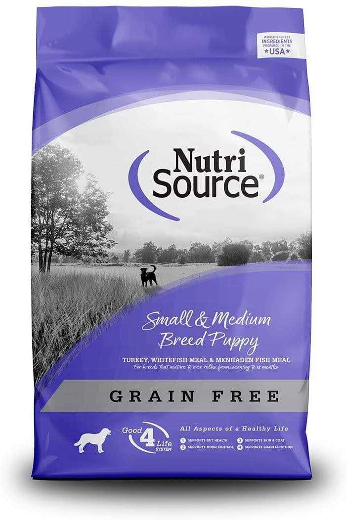 NutriSource Small & Medium Breed Puppy Recipe Grain-Free Dry Dog Food, 15-lb