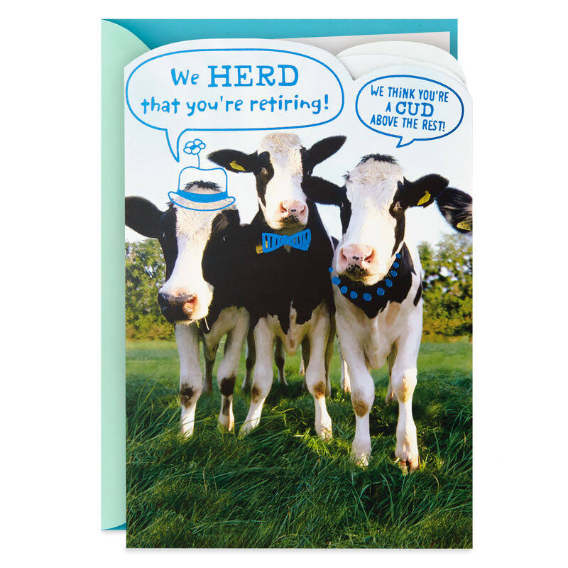 Hallmark Retirement Card, The Word from The Herd Funny Retirement Card from Group
