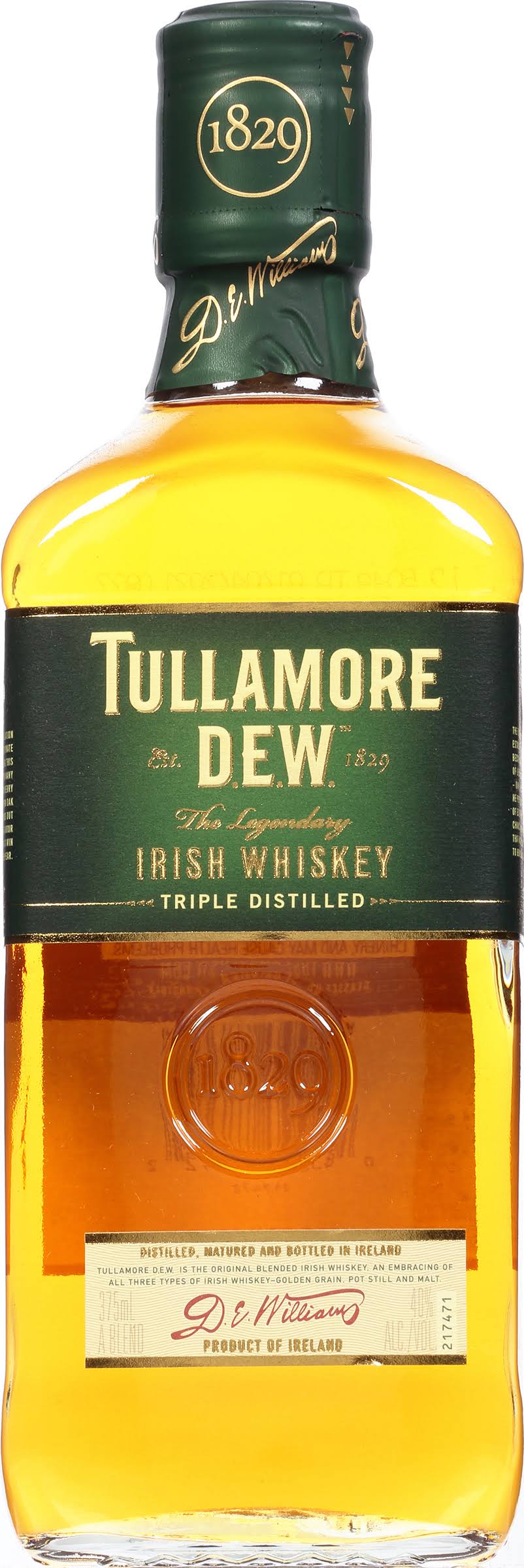 Tullamore Dew Irish Whiskey, The Legendary, Triple Distilled - 375 ml