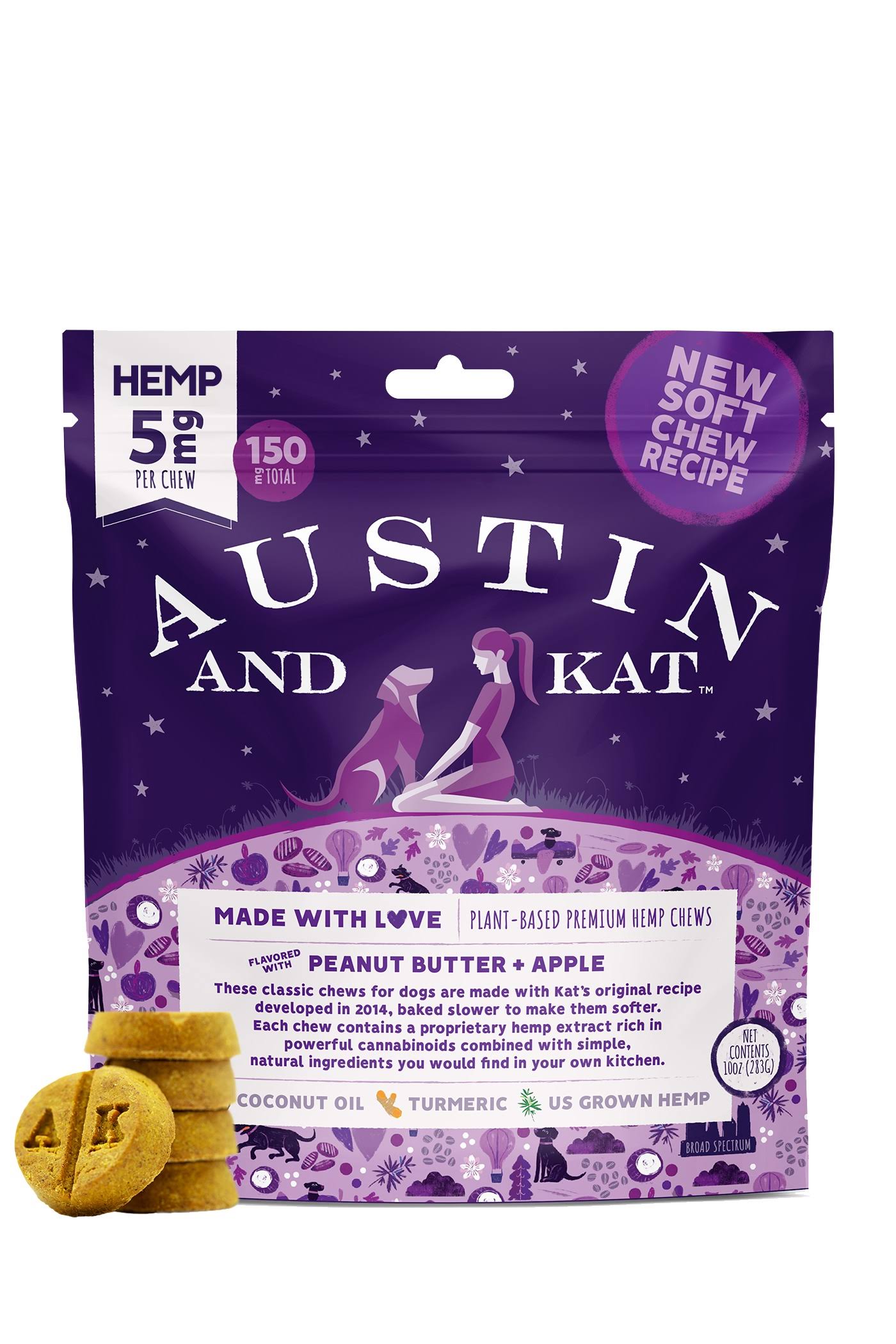 Austin & Kat 5mg Hemp Peanut Butter & Apple Biscuits - 30 Ct