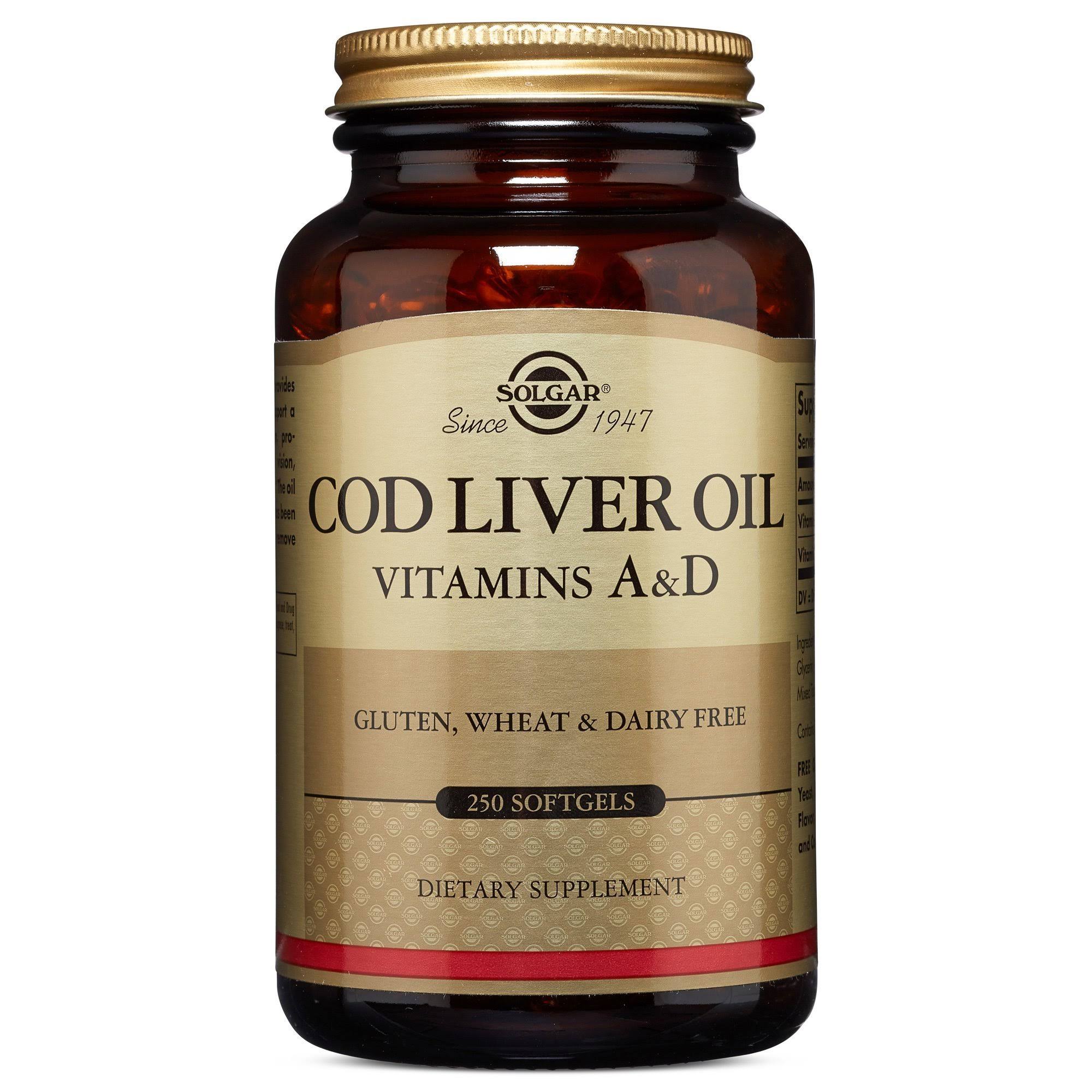 Solgar Cod Liver Oil Softgels - 250 Capsules