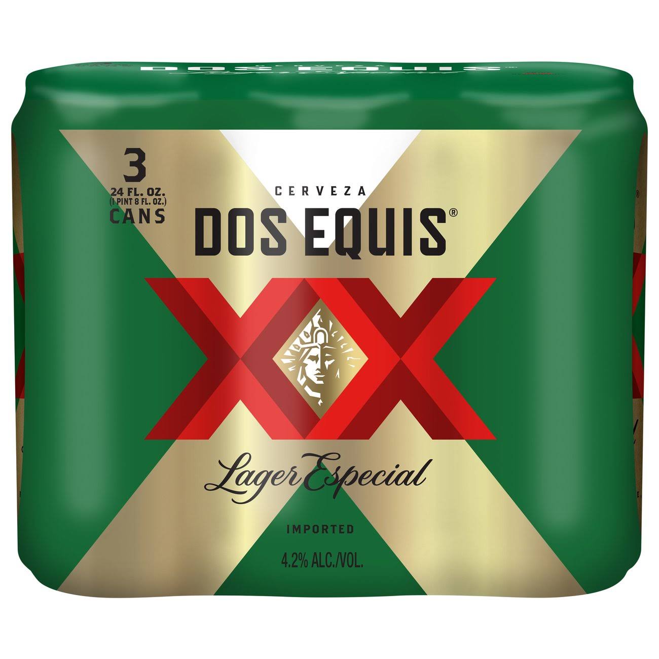 Dos Equis Beer, Lager Especial - 3 pack, 24 fl oz cans