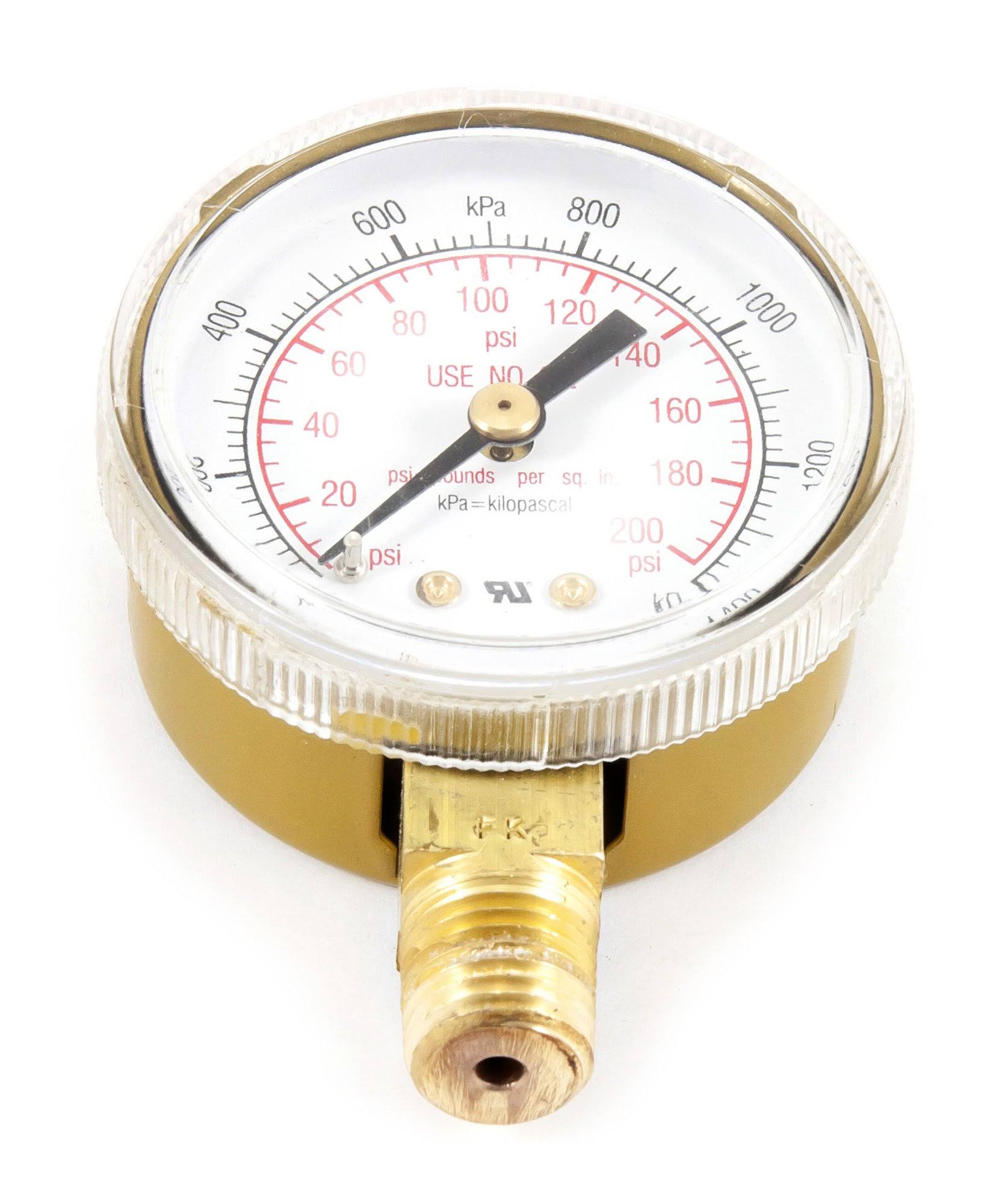 Forney 87729 Low Pressure Oxygen Gauge - 5.1cm x 0.6cm, NPT 0-200 PSI