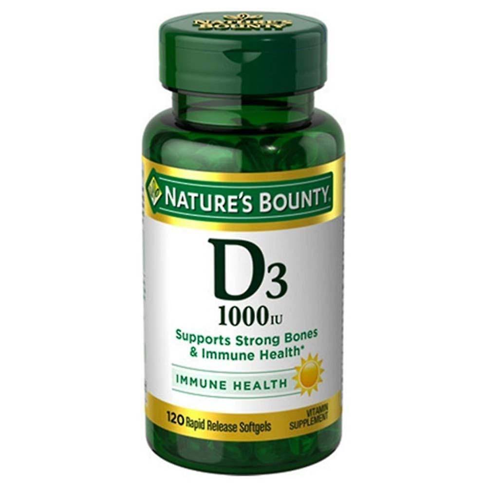 Nature's Bounty High Potency D3 1000 IU Rapid Release Liquid Vitamin Supplement Softgel - 120 Pack