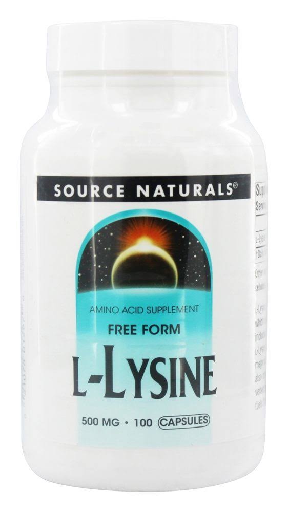 Source Naturals - L-Lysine Caps 500 MG - 100 Capsules