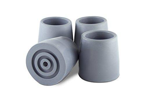 Essential Medical Supply Replacement Walker/Commode Tips, Gray, 1 1/8"