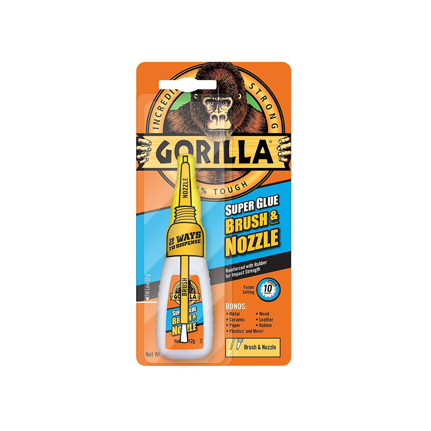 Gorilla Superglue Brush & Nozzle - 12g