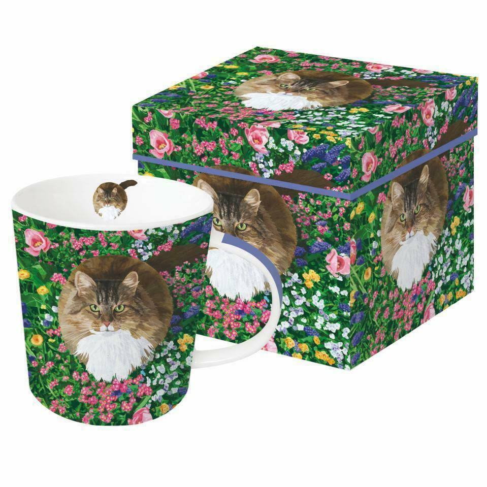 Paperproducts Design Gift-Boxed Mug, Garden Cat (28409)