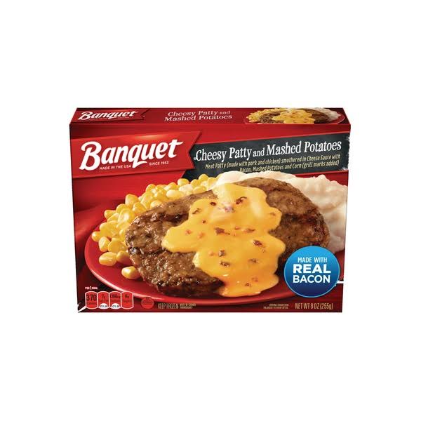 Banquet Cheesy Patty and Mashed Potatoes - 9 oz