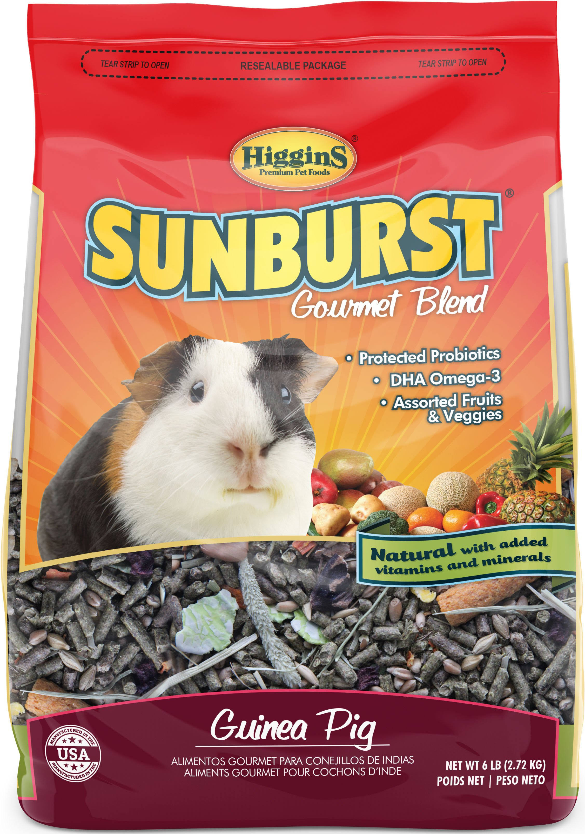 Higgins Sunburst Guinea Pig Food - Gourmet Mix, 6lbs