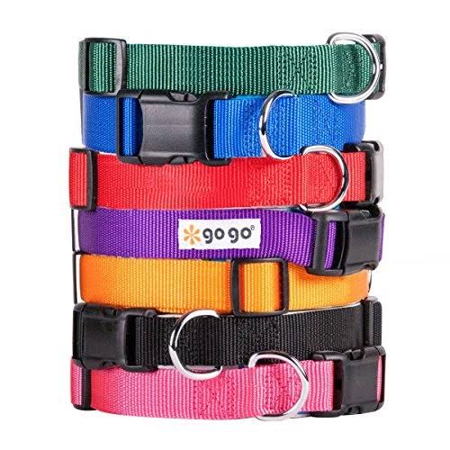 Gogo Pet Products Comfy Nylon 3/4-Inch Adjustable Pet Collar, Medium, Pink