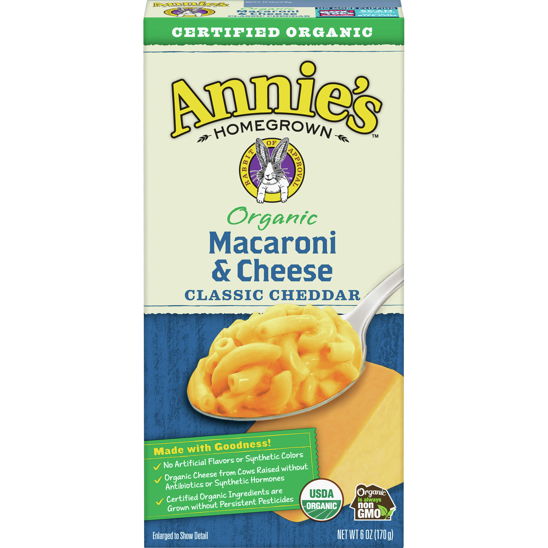 Annie's Macaroni & Cheese, Organic, Classic Cheddar - 6 oz