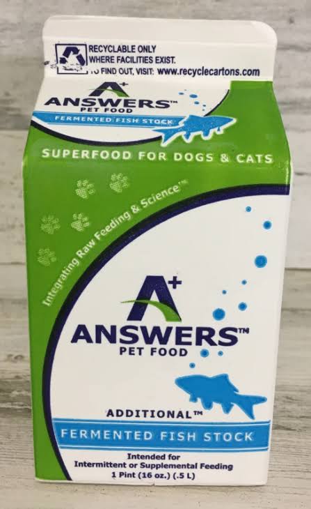 Answers Fermented Fish Stock Frozen Dog and Cat Supplemental Food 1 Pt