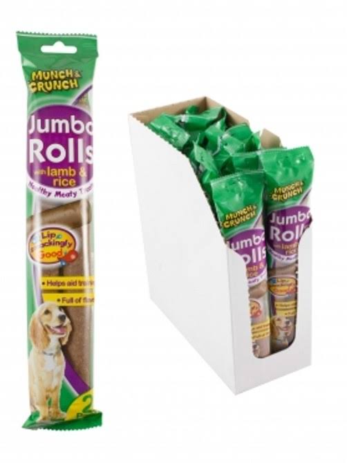 Munch & Crunch Jumbo Rolls Dog Treats - with Lamb, 180g