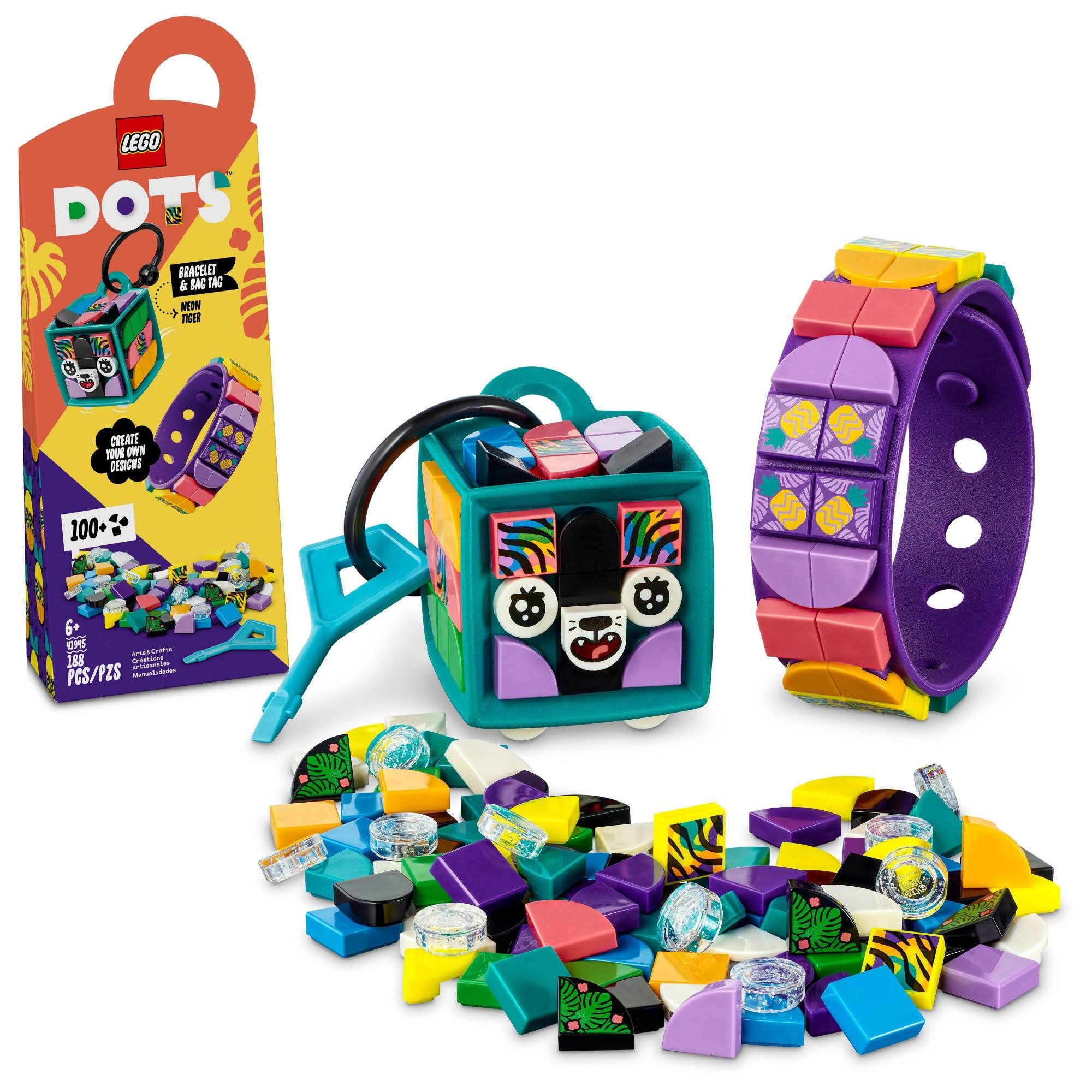 Lego 41945 Dots Neon Tiger Bracelet & Bag Tag