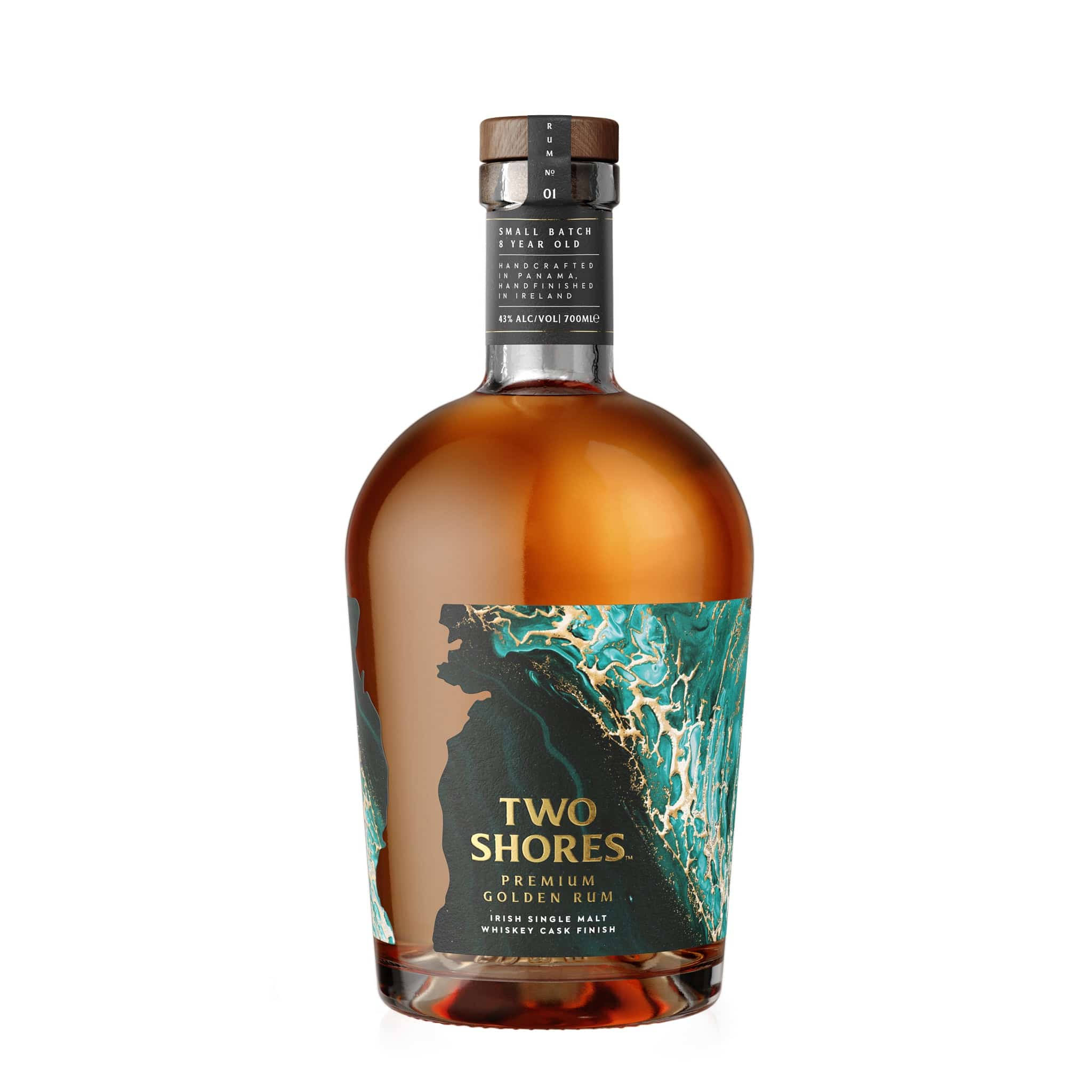 Two Shores Rum - Irish Single Malt Whiskey Cask Finish Dark Rum 70cl | Master of Malt