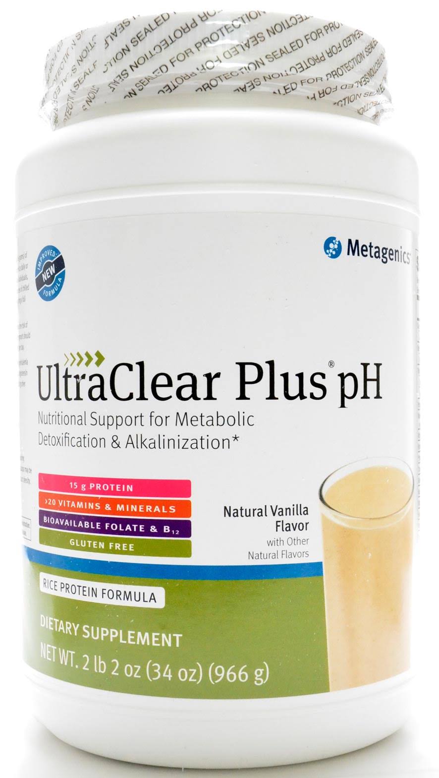 Metagenics Ultraclear Plus Ph Protein Formula - Natural Vanilla, 34oz