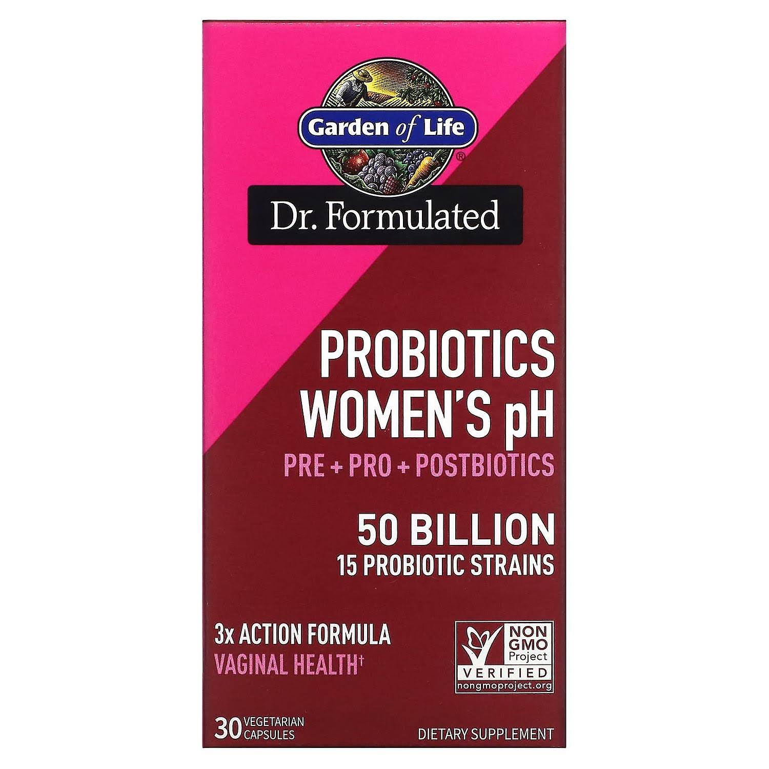 Garden of Life, Probiotics Women's pH, 50 Billion, 30 Vegetarian Capsules