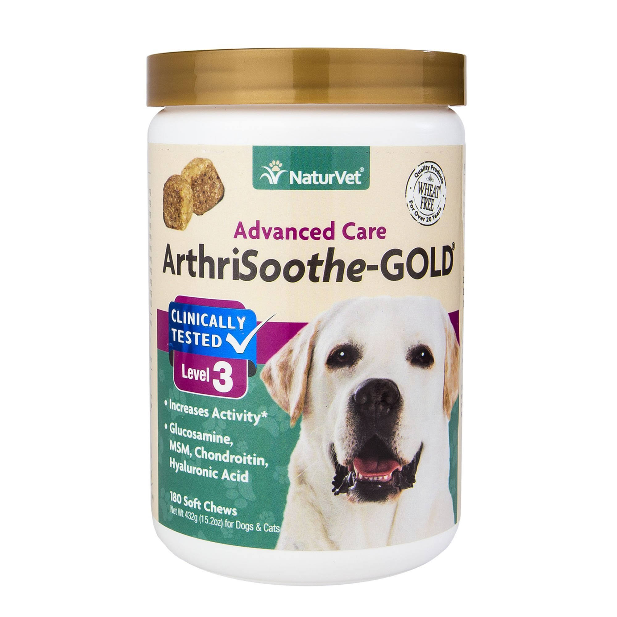 NaturVet ArthriSoothe Gold Soft Chew Hip and Joint Mobility Stage 3 Dog Supplement - 180ct