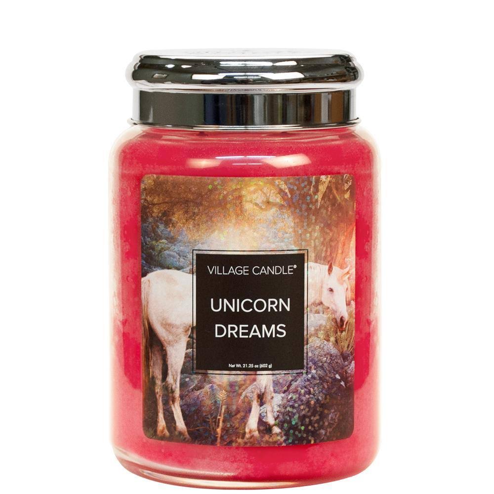 Village Candle Unicorn Dreams 26 oz Glass Jar Scented Candle, Large
